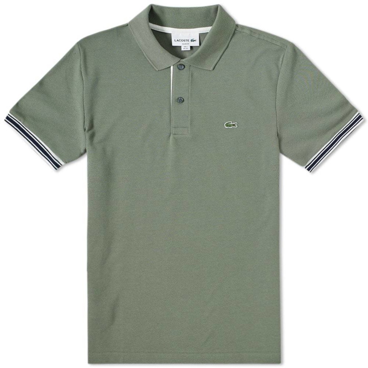 Photo: Lacoste Tipped Sleeve Polo Green