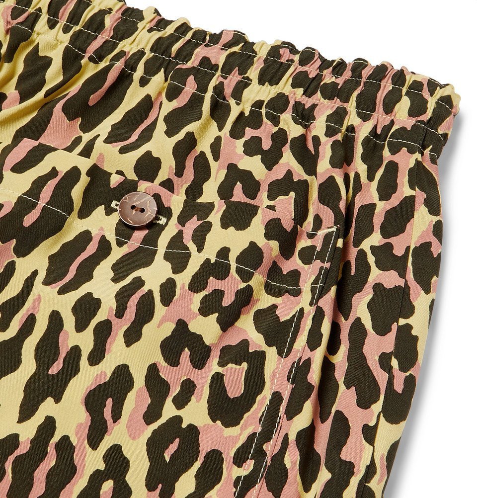 Wacko Maria - Leopard-Print Voile Shorts - Yellow Wacko Maria