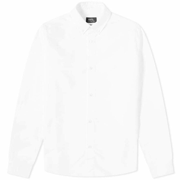 Photo: A.P.C. Men's Button Down Oxford Shirt in White