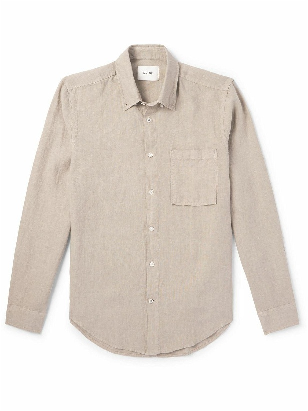 Photo: NN07 - Arne Button-Down Collar Linen Shirt - Neutrals