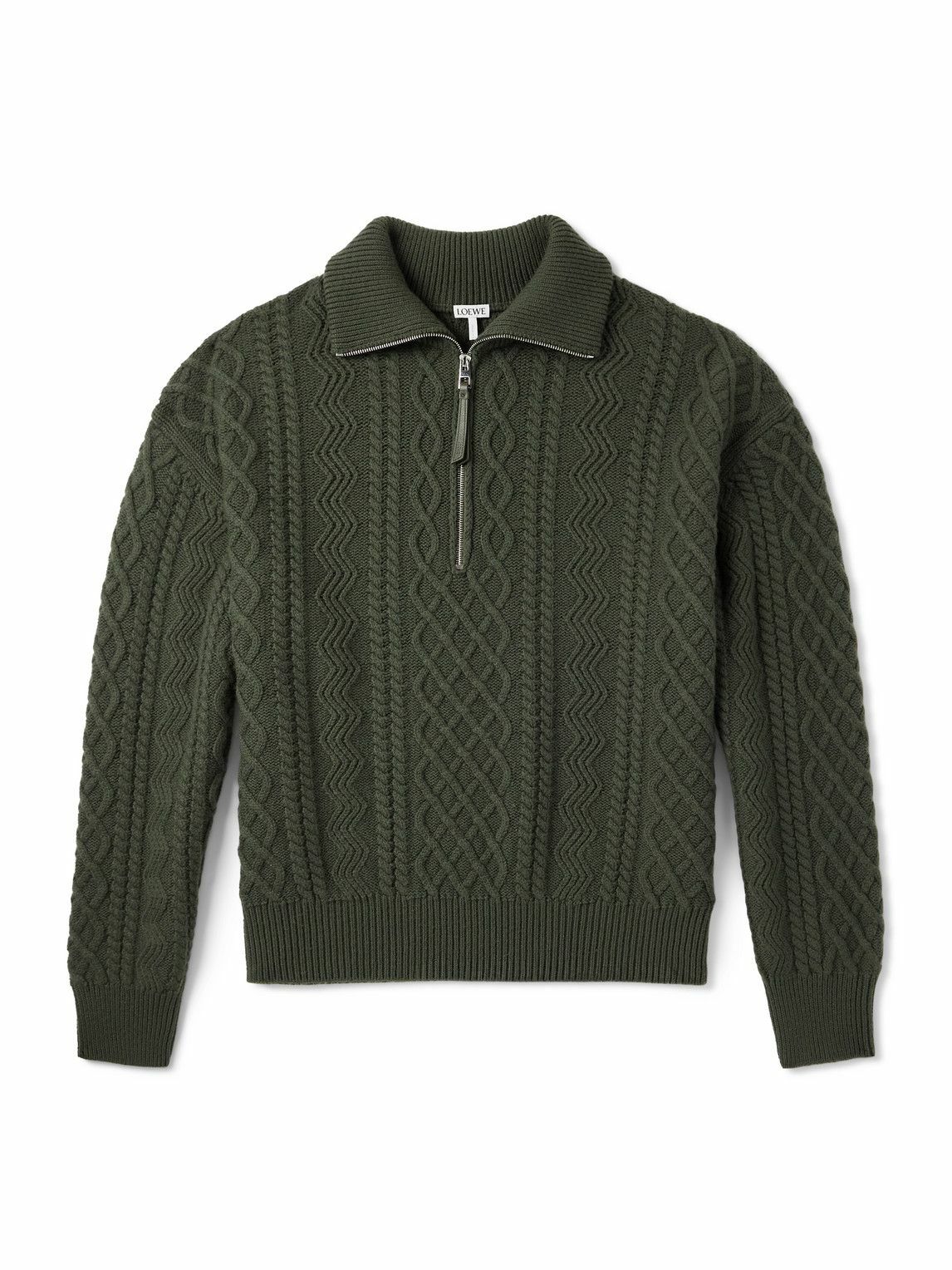 Loewe Ribbed-knit wool half-zip sweater Loewe
