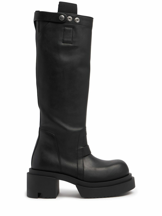 Photo: RICK OWENS 60mm Bogun Leather Tall Boots