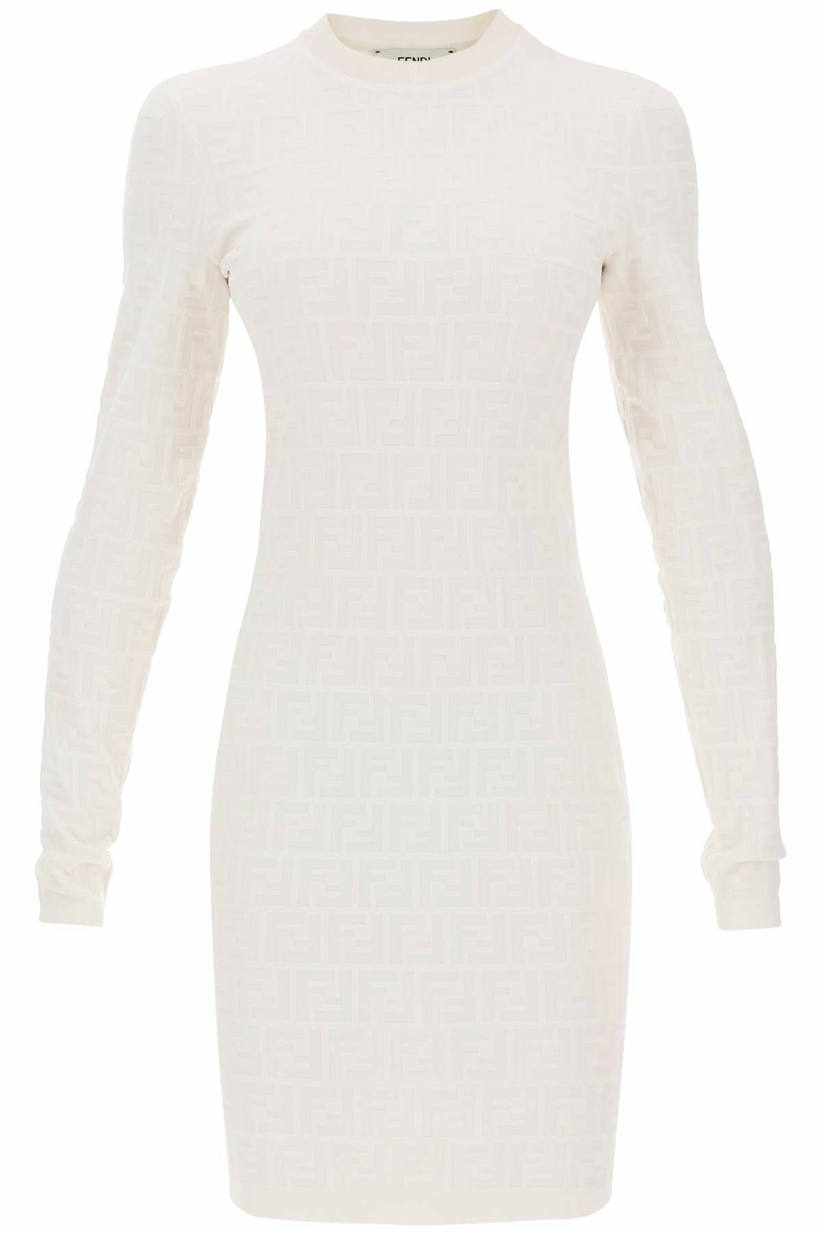 【関税&送料込み】Fendi Ff Knit Mini Dress FENDI mini dress in jacquard knit with ff monogram White Fendi