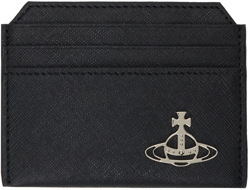 【VIVIENNE WESTWOOD】Saffiano Slim Card Holder Black 25SS Saffiano Slim Card Holder in BLACK | Vivienne Westwood®