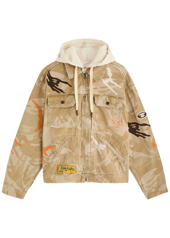 Photo: Aape Layered Camouflage Denim Jacket Beige