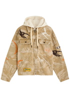 Aape Layered Camouflage Denim Jacket Beige