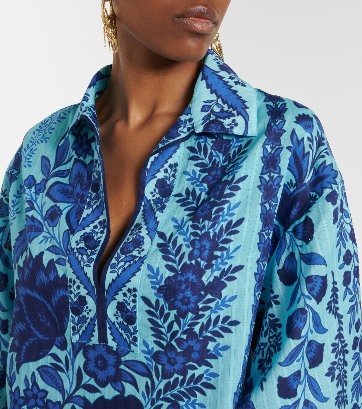 Etro Paisley oversized cotton minidress