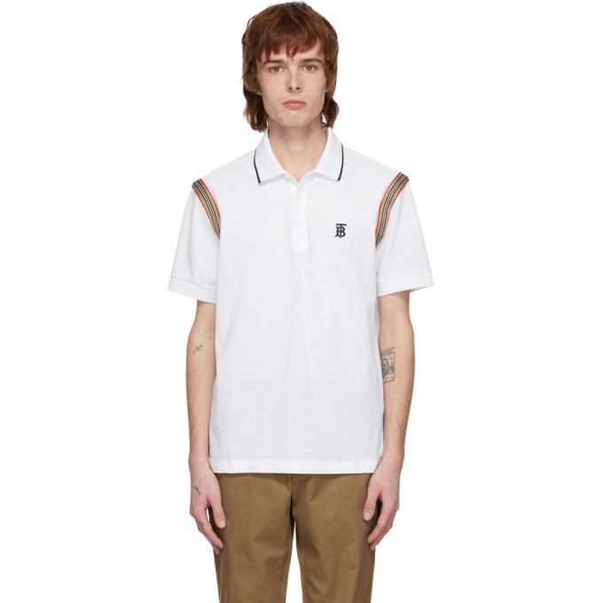 Photo: Burberry White Kian Icon Stripe Polo