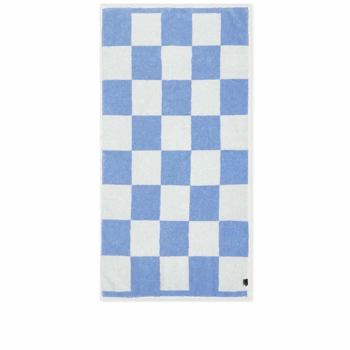 Photo: HAY Check Hand Towel in Sky Blue 