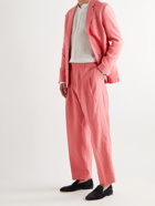 PAUL SMITH - Pleated Linen Suit Trousers - Orange - UK/US 34