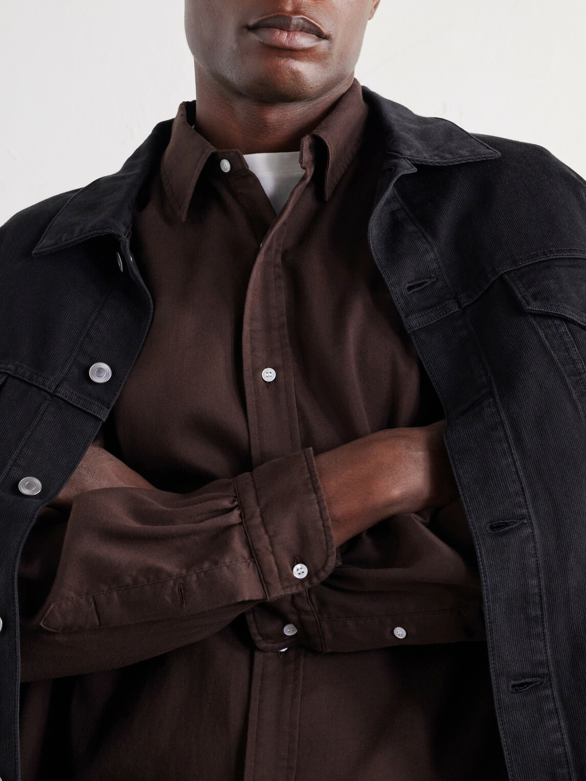 A.PRESSE - Cotton-Twill Shirt - Brown
