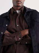 A.PRESSE - Cotton-Twill Shirt - Brown