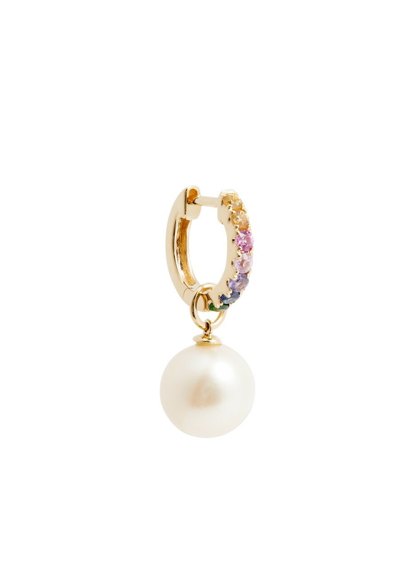 Photo: Roxanne First Rainbow 14kt Gold Single Hoop Earring - Multicoloured 1 - One Size