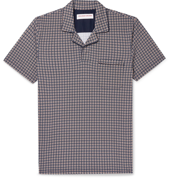 Photo: Orlebar Brown - Donald Maravilla Slim-Fit Piped Cotton-Jacquard Polo Shirt - Blue