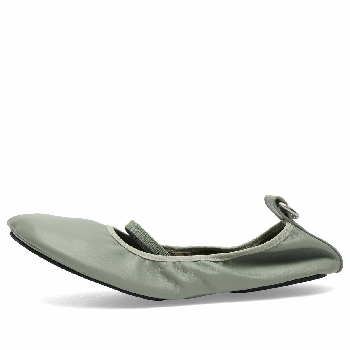 ALOHAS Women's Naira Leather Ballet Flats in Green
