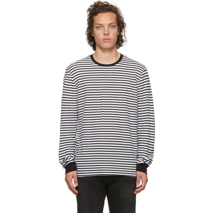 Photo: Frame Black and White Thermal Long Sleeve T-Shirt