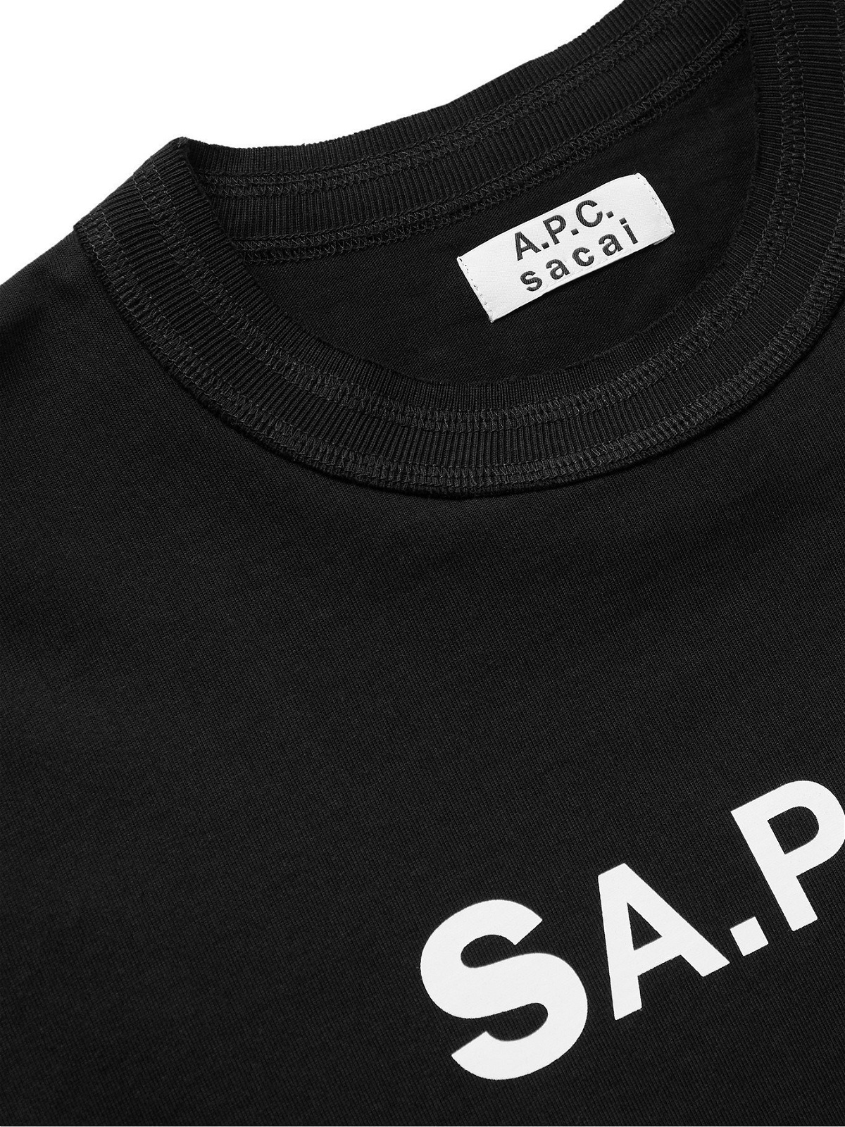 A.P.C. - Sacai Kiyo Zip-Detailed Logo-Print Cotton-Jersey T-Shirt