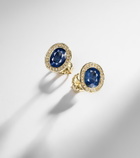Octavia Elizabeth 18kt gold stud earrings with diamonds and sapphires
