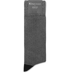 Kingsman - Ribbed Cotton-Blend Socks - Dark gray