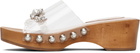 Simone Rocha Transparent Embellished Scalloped Wooden Heeled Sandals