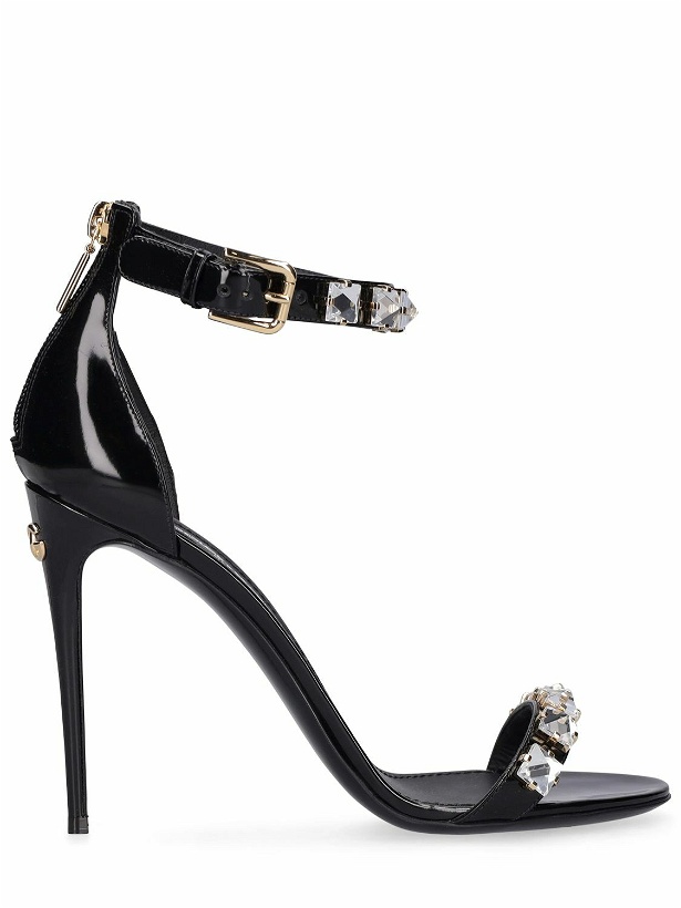 Photo: DOLCE & GABBANA - 105mm Embellished Patent Leather Sandals