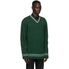 Maison Margiela Green Gauge 12 V-Neck Sweater