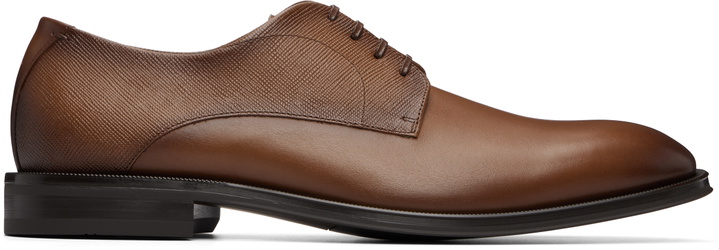 Photo: BOSS Brown Textured & Smooth Leather Derbys