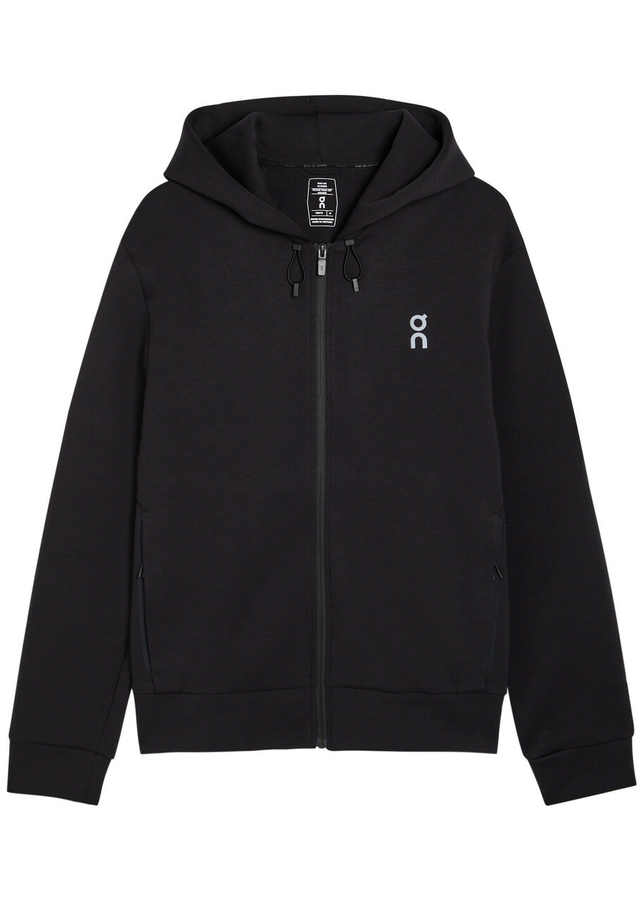 ON Focus Tech Hooded Cotton-blend Sweatshirt Black