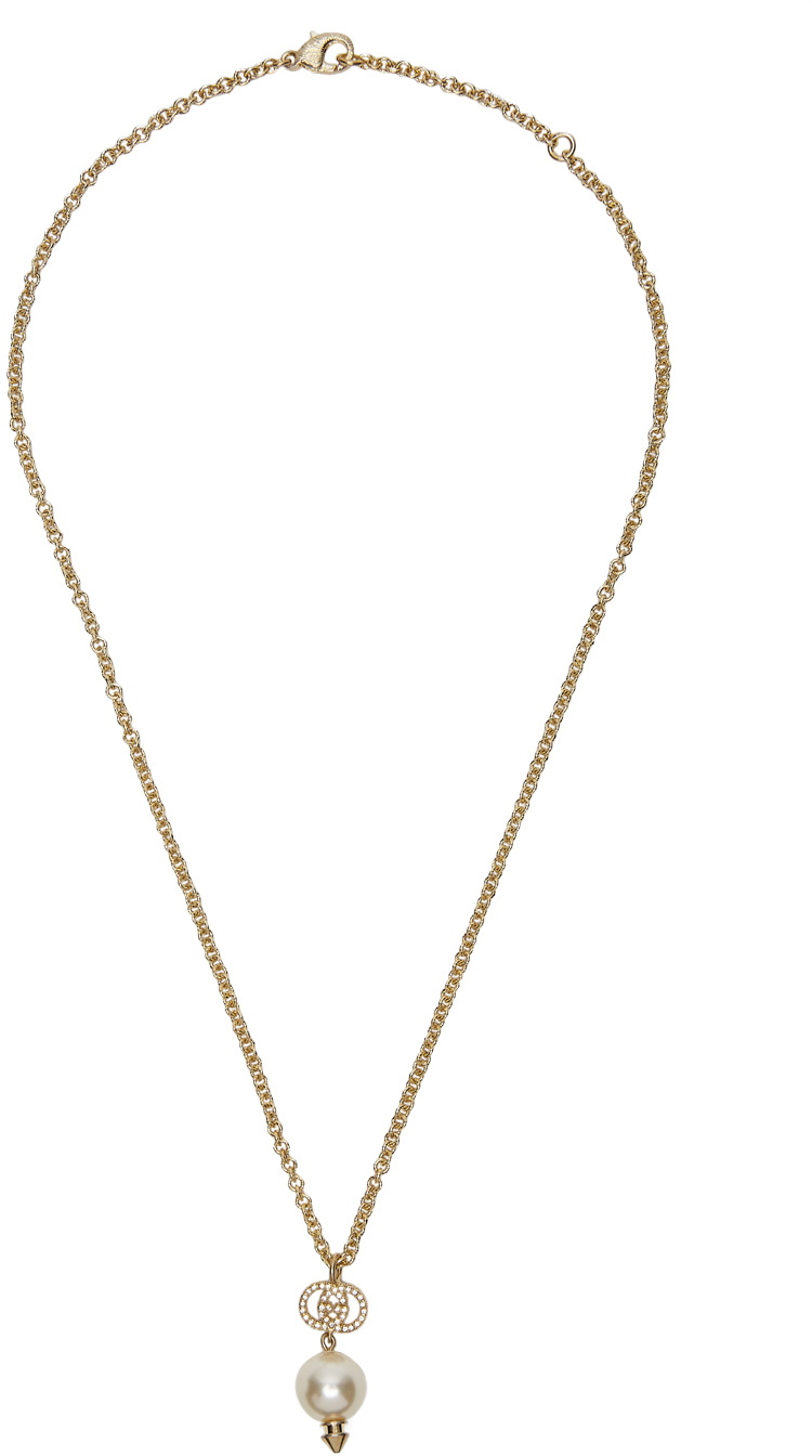 Gucci Gold Pearl Interlocking G Necklace Gucci