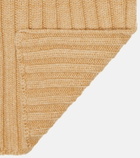 Patou Ribbed-knit wool and cashmere scarf