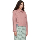 Marni Red Plaid Crop Bomber Jacket