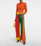 Loewe Colorblock patchwork wide-leg jeans