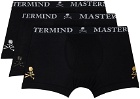 mastermind WORLD Three-Pack Black Printed Boxers