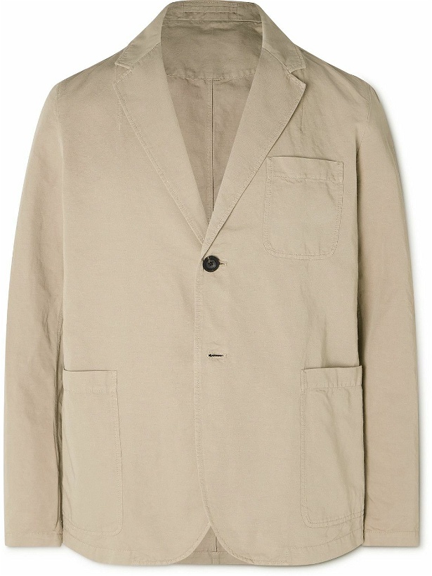 Photo: Mr P. - Slim-Fit Unstructured Garment-Dyed Cotton and Linen-Blend Twill Blazer - Neutrals