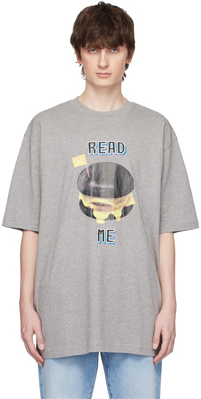 Photo: Acne Studios Gray 'Read Me' T-Shirt