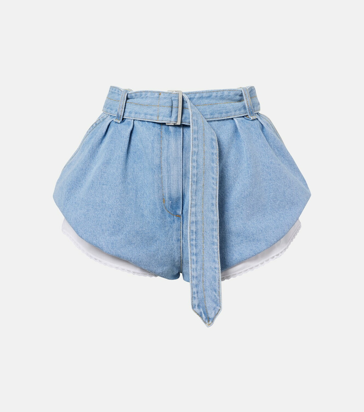 Magda Butrym Belted high-rise denim shorts