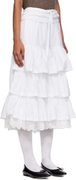 OPEN YY White Rolled Waist Tiered Midi Skirt