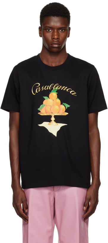 Photo: Casablanca Black SSENSE Exclusive 'Ne Pas Deranger' T-Shirt