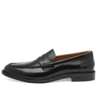 Vinnys Men's Townee Penny Loafer in Black Polido Leather