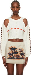 Kijun White Crop Sweater
