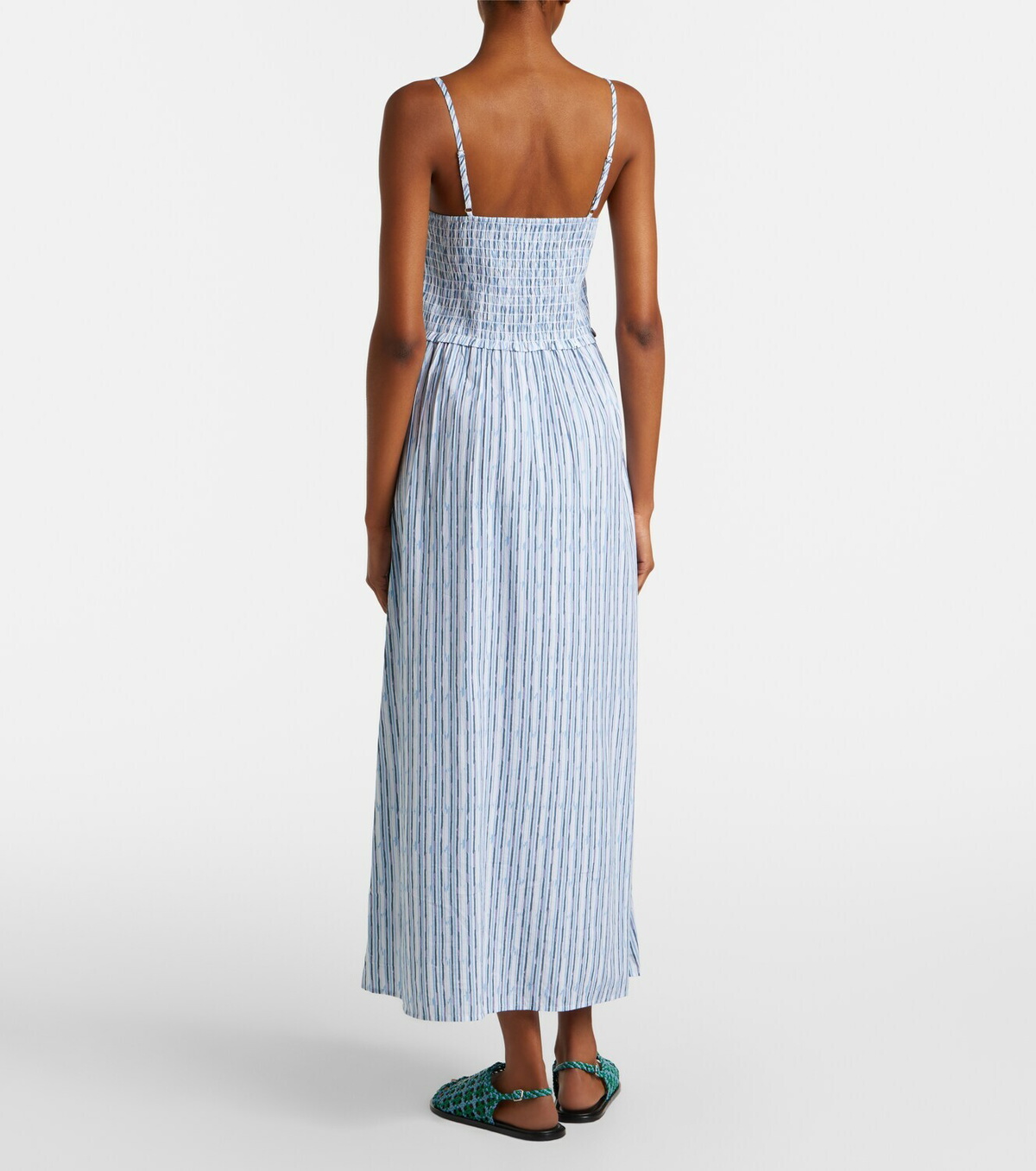 Velvet Senara striped cotton-blend maxi dress