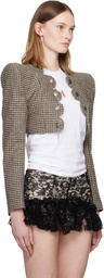 LAURA ANDRASCHKO Brown Pagoda Bolero Blazer