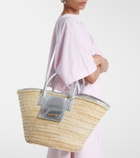 Jacquemus Soli Small croc-effect raffia basket bag