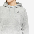 Air Jordan Women's Essential Fleece Popover Hoody in Dark Grey Heather/White
