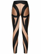 MUGLER - Jersey & Tulle Leggings