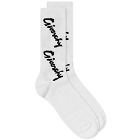 Givenchy Men's Signature Logo Sock in White/Black