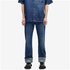 Alexander McQueen Men's Turn Up Jeans in Blue Washed