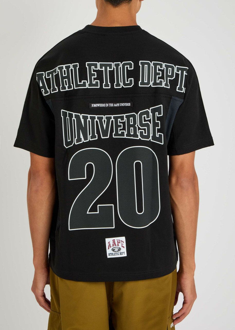 Aape Mesh Varsity Cotton T-shirt Black
