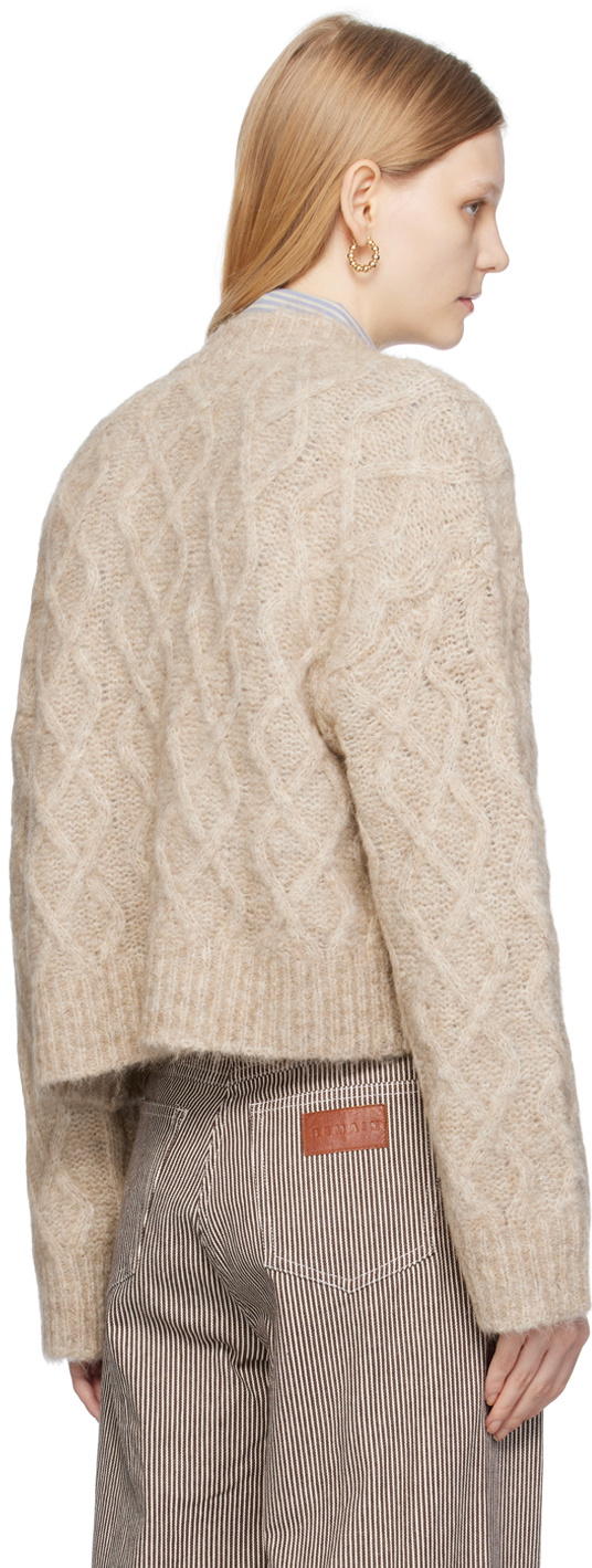 REMAIN Birger Christensen Beige Brushed Cardigan