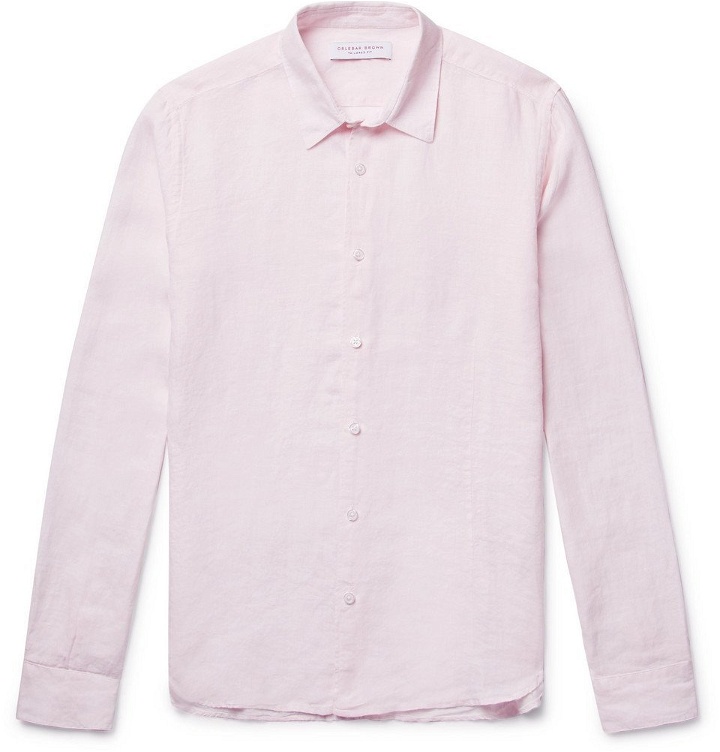 Photo: Orlebar Brown - Morton Slim-Fit Slub Linen Shirt - Men - Pink